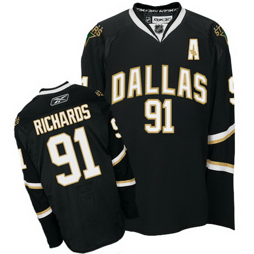 Black NHL Dallas Stars 91 Brad Richards Hockey Jersey